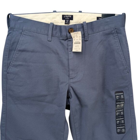 J.CREW Flex Straight Chinos Mens Blue Flat Front Stretch Pants Size 29x32 - Picture 3 of 11